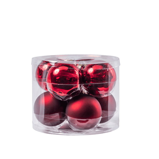 DARK RED Christmas ball set of 8 redØ 7 cm - best price from Maltashopper.com CS657405