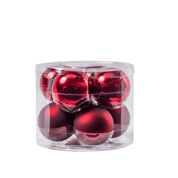 DARK RED S/8 CHR BAUBLES Ø7CM