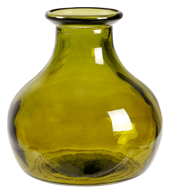 Casa VASE Green glass, H 21 cm - Ø 19 cm