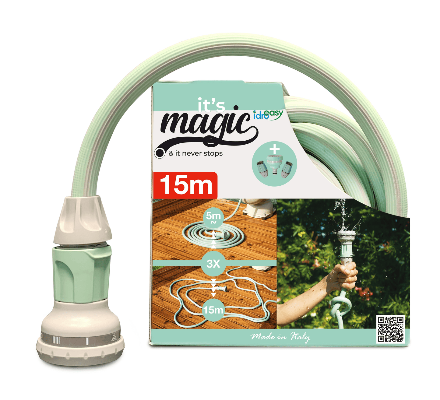 Bricocenter MAGIC SOFT HOSE KIT 15MT WITH FITTINGS AND LANCE