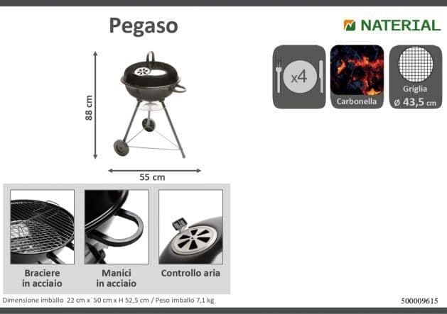 PEGASIAN - Charcoal barbecue - best price from Maltashopper.com BR500009615