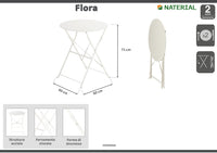FLORA NATERIAL FOLDING TABLE 2 PLACES ROUND STEEL D 60XH71 - Premium Garden Tables from Bricocenter - Just €46.99! Shop now at Maltashopper.com
