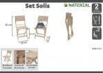 SOLIS NATIALAL - Set of 2 folding Chairs - wood Acacia 38x51xh81 - best price from Maltashopper.com BR500011222