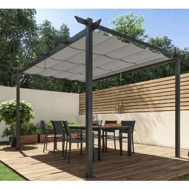 OMEGA NARIATAL - Pergola - steel anthracite polyester cover - Gray 2.85x4 m