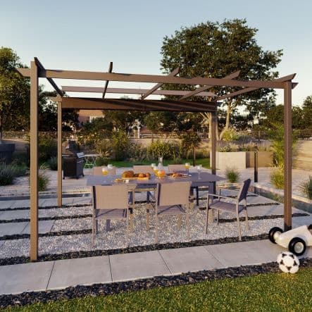 OMEGA NARIATAL - Pergola - steel anthracite polyester cover - Gray 2.85x4 m