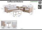 MEDENA 5-SEATER SET NATERIAL with table 60X100, 3-seater sofa and 2 synthetic wicker armchairs - best price from Maltashopper.com BR500012495