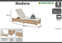 MEDENA NATERIAL AUTOMATIC SUN LOUNGER 199X70 SYNTHETIC WICKER ALUMINIUM - Premium Sun Loungers and Armchairs from Bricocenter - Just €448.99! Shop now at Maltashopper.com