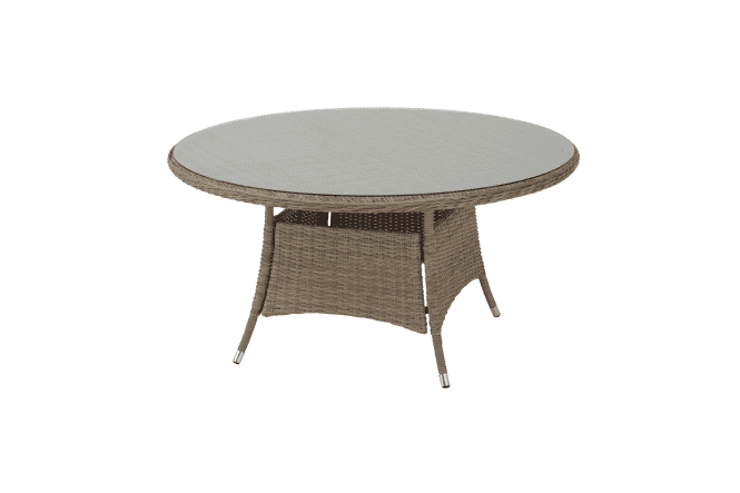COSTA RICA NATERIAL DINING TABLE d 140 synthetic wicker, aluminum and glass