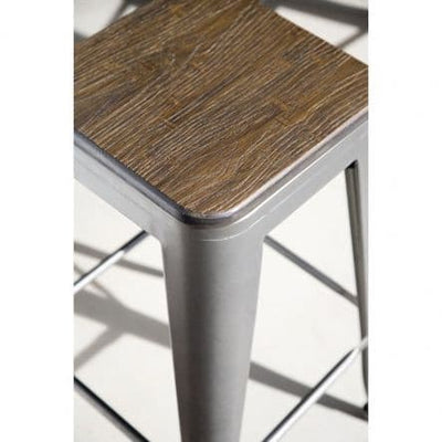 Bar stool 76X46.5X46.6 steel bamboo - best price from Maltashopper.com BR500012508
