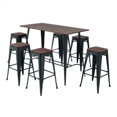 Bricocenter SOHO HIGH TABLE 70X140X102 steel bamboo