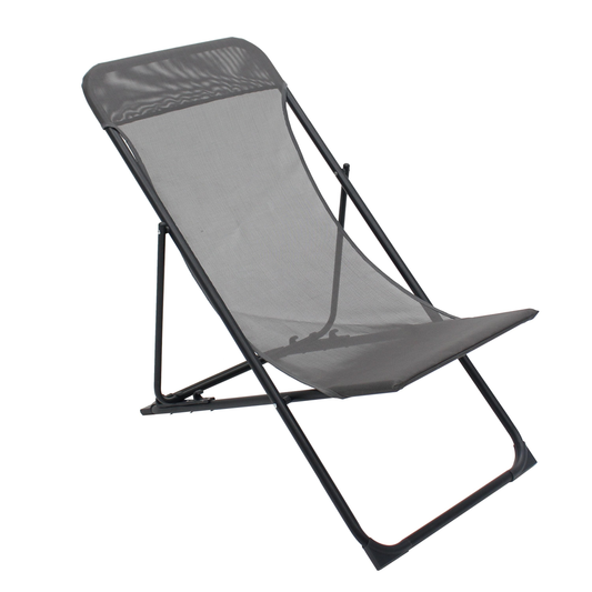 BIGANOS FOLDING RELAX LOUNGER STEEL TEXTILENE ANTHRACITE