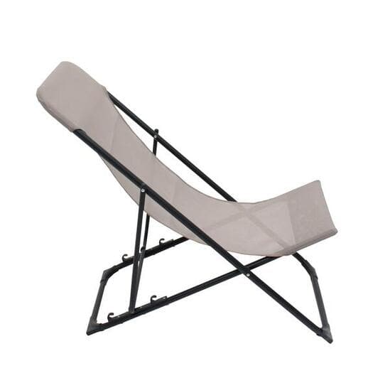 BIGANOS RELAX FOLDING DECKCHAIR STEEL TEXTILENE DOVE GREY