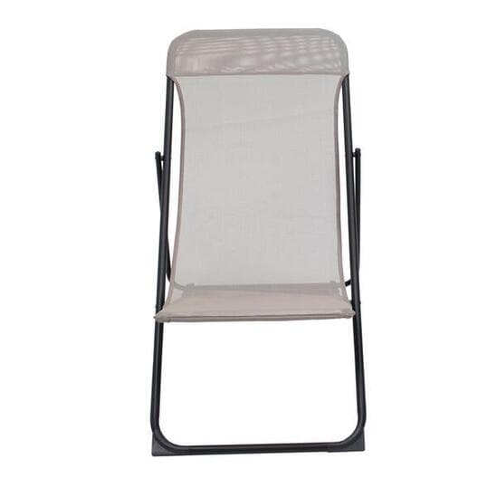 BIGANOS RELAX FOLDING DECKCHAIR STEEL TEXTILENE DOVE GREY