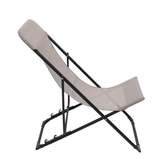 BIGANOS RELAX FOLDING DECKCHAIR STEEL TEXTILENE DOVE GREY