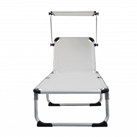 Bricocenter AZUR Folding sunbed with white textile aluminum canopy