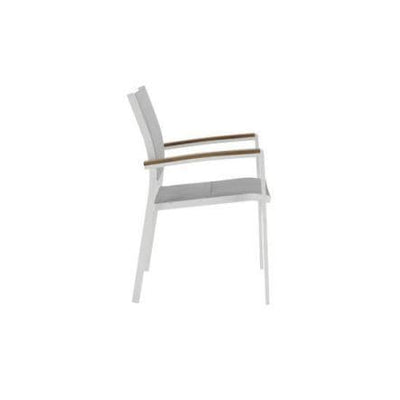 SAN DIEGO Chair with armrests aluminum, textilene, white - best price from Maltashopper.com BR500012537