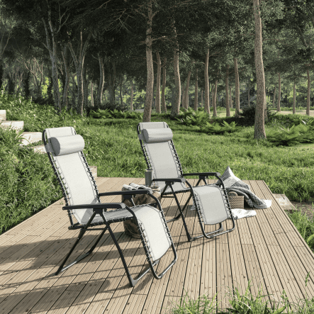 Multiple relaxation armchair in textilene, steel with tortora, padded, cushion