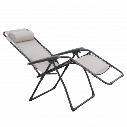 Multiple relaxation armchair in textilene, steel with tortora, padded, cushion - best price from Maltashopper.com BR500012596