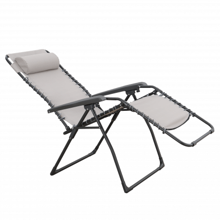 Bricocenter Multiple relaxation armchair in textilene, steel with tortora, padded, cushion