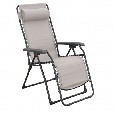 Multiple relaxation armchair in textilene, steel with tortora, padded, cushion - best price from Maltashopper.com BR500012596