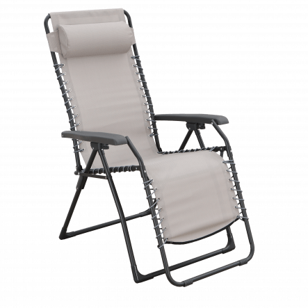 Bricocenter Multiple relaxation armchair in textilene, steel with tortora, padded, cushion