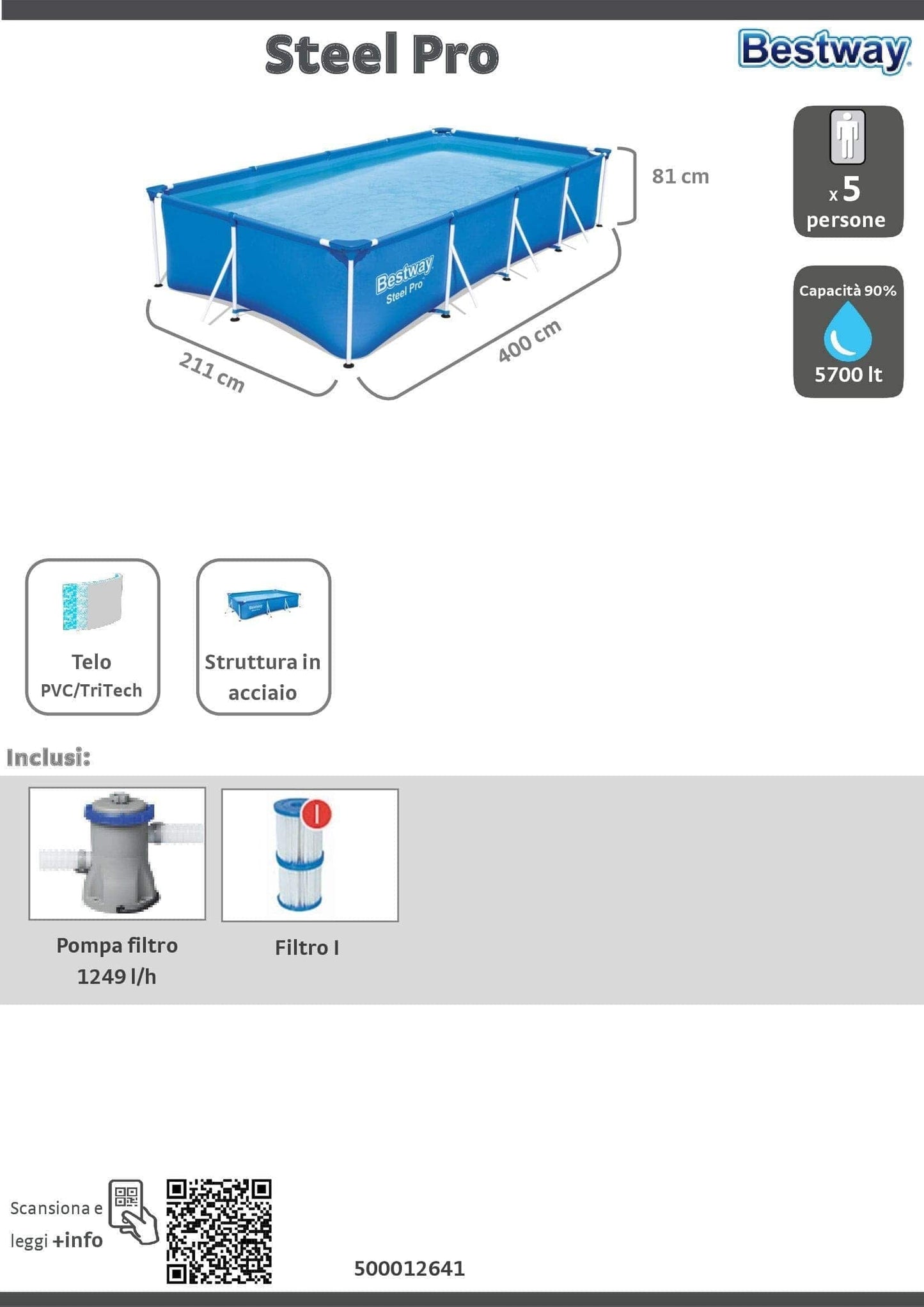 Bricocenter Tubolar pool 4.00m X 2.11m X 81cm