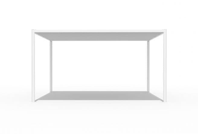 PERGOLA IN ALUMINUM GLICINE L294xP294xH235 white, motorized cover lighting, led