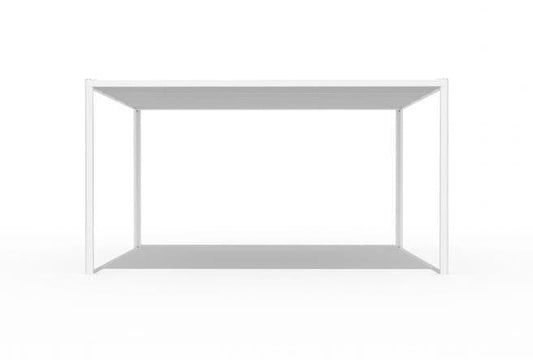 PERGOLA IN ALUMINUM GLICINE L294xP294xH235 white, motorized cover lighting, led