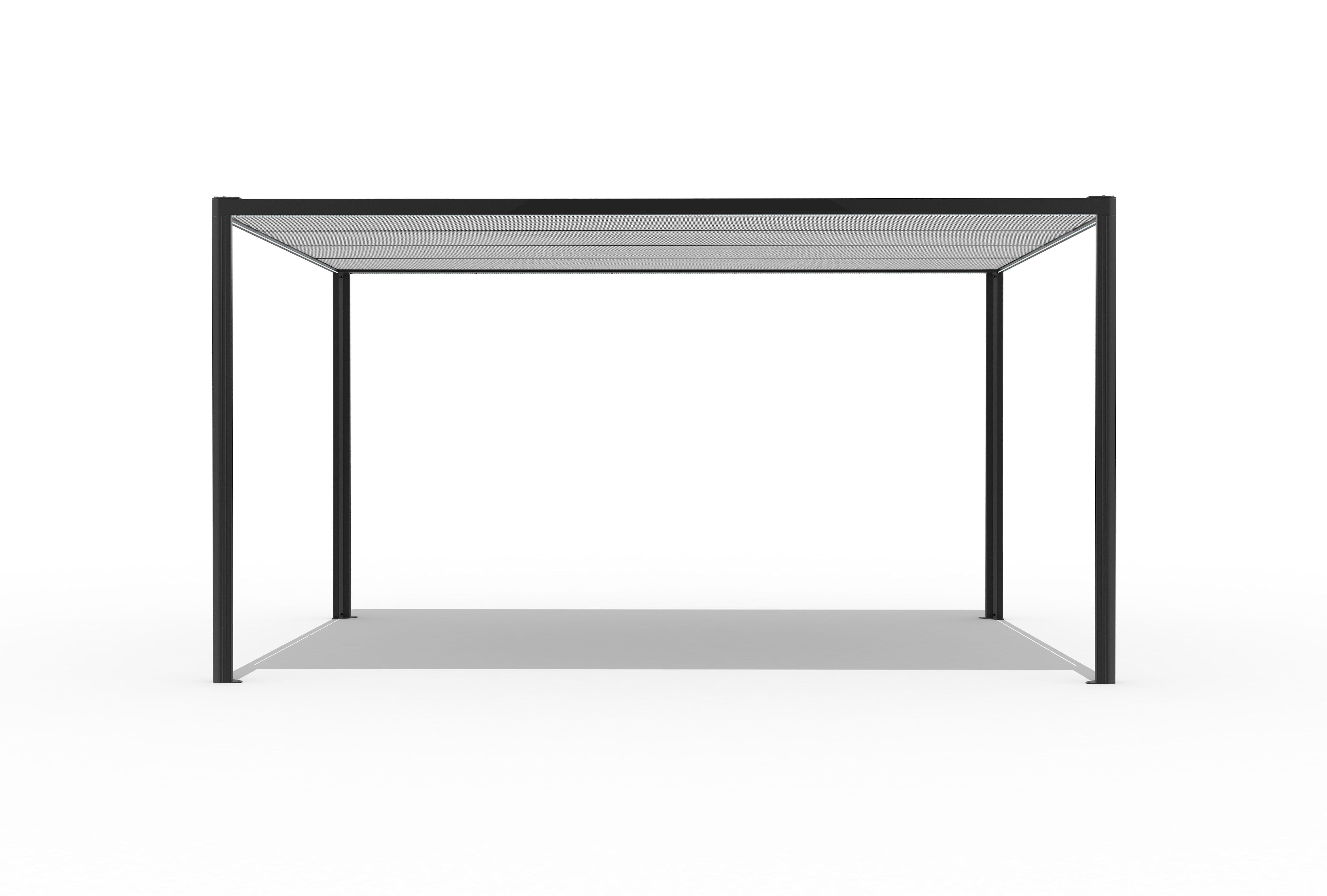 PERGOLA IN ALUMINUM GLICINE L294xP294xH235 anthracite, motorized cover, led