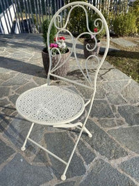 SET OF TWO CREAM BISTROT CHAIRS AND TABLE - best price from Maltashopper.com BR500012916