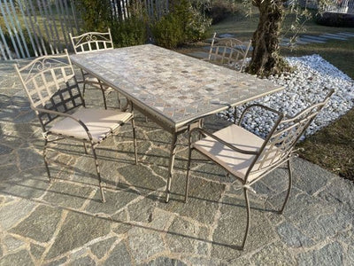 MAURO Table mosaic and iron 160X90cm - best price from Maltashopper.com BR500012925