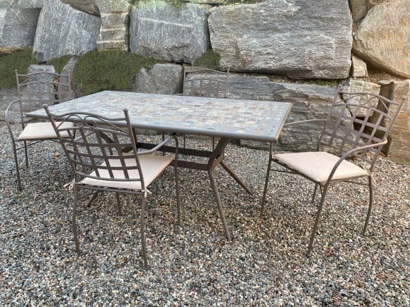Bricocenter MAURO Table mosaic and iron 160X90cm