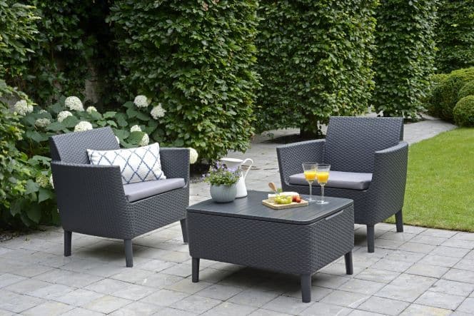 COFFEE SET SALEMO ANTHRACITE WITH GRAPHITE CUSHIONS