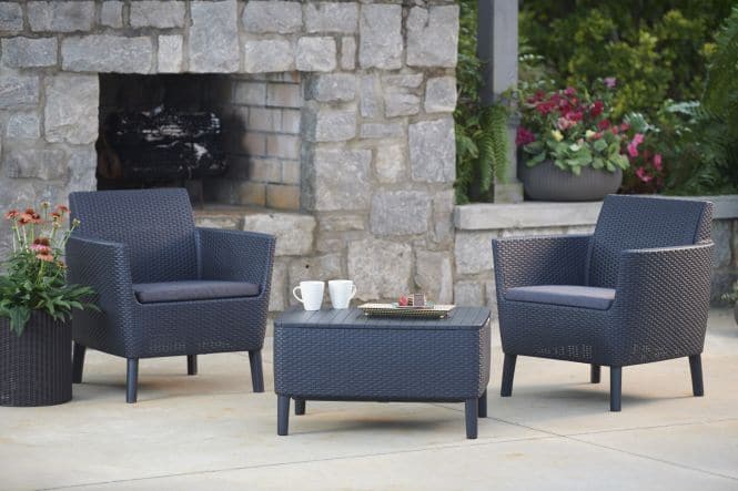COFFEE SET SALEMO ANTHRACITE WITH GRAPHITE CUSHIONS
