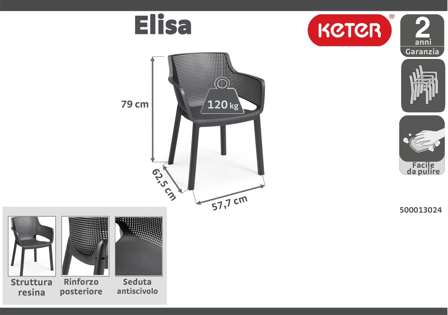 ELISA GRAPHITE CHAIR