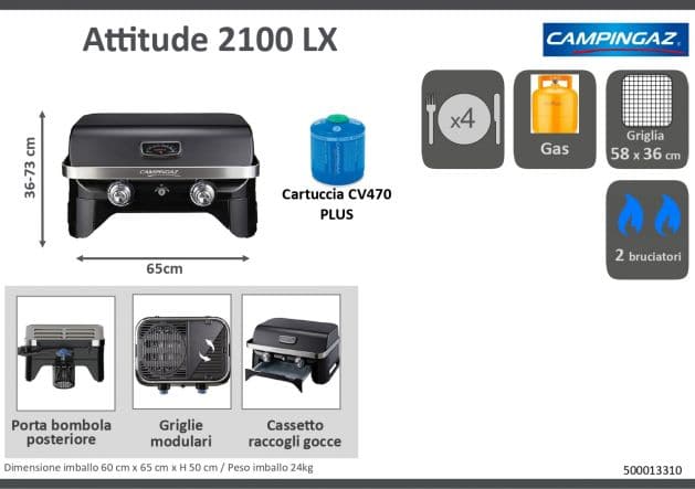 GAS BBQ ATTITUDE with VALVE CARTRIDGE CV470