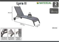BED LYRA II NATERIAL Aluminum, textilene, anthracite - best price from Maltashopper.com BR500013568