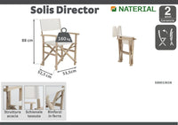 SOLIS NATERIAL - director chair, acacia FSC, 52.5x50.5x87cm, cream color - best price from Maltashopper.com BR500013628