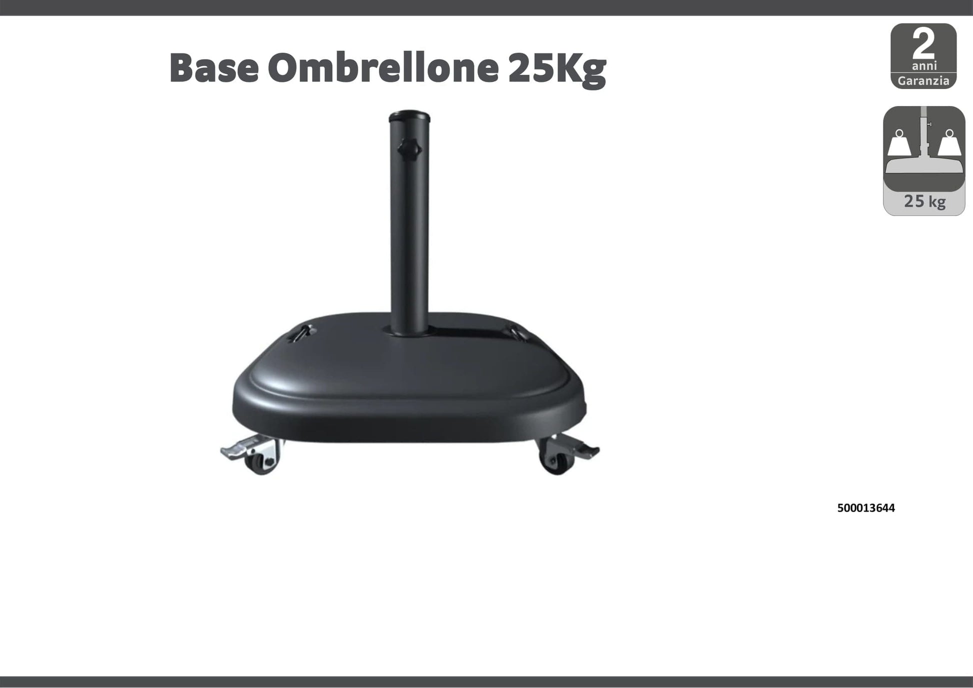 Base for umbrella Naterial 25kg 48X48 anthracite - best price from Maltashopper.com BR500013644