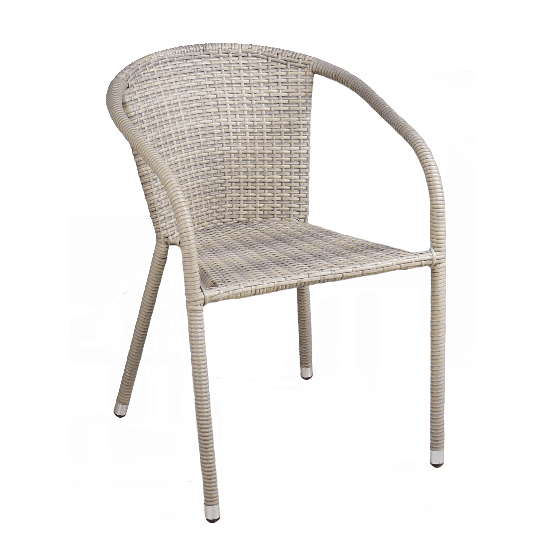 STACKABLE SOFIA CHAIR 57Xd59Xh77cm In steel covered in synthetic rattan