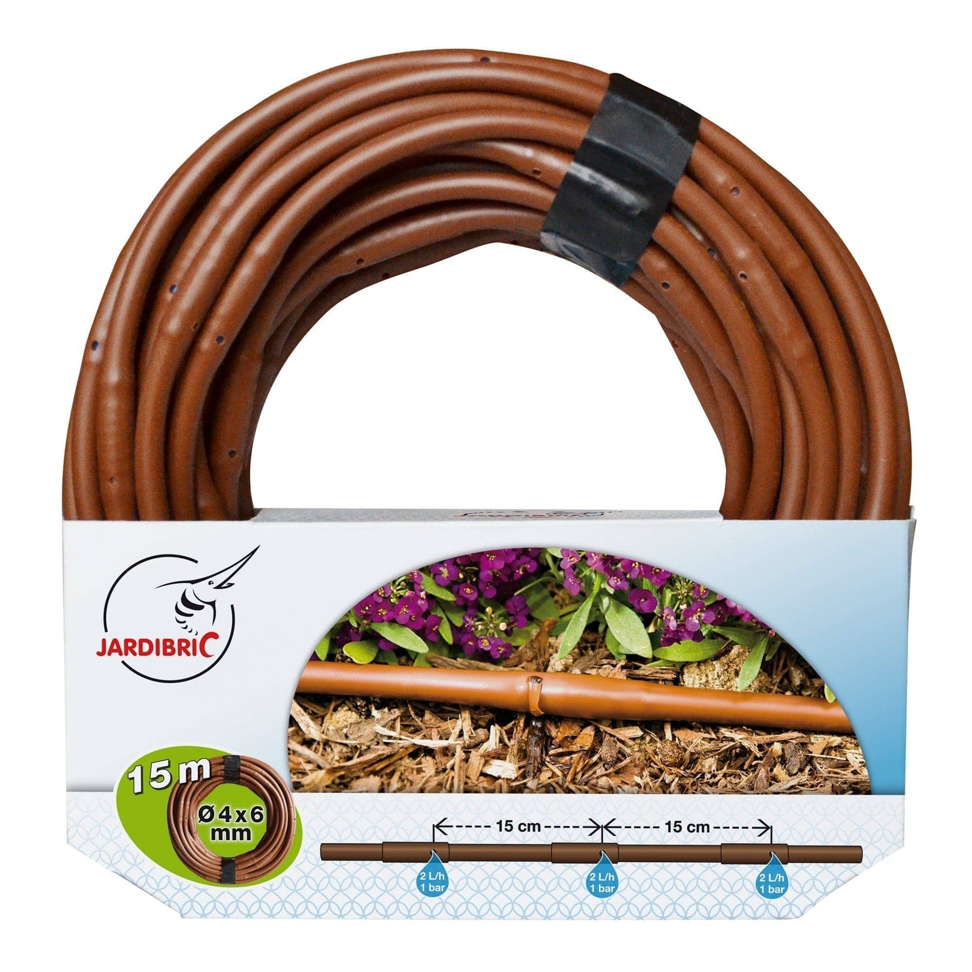 Bricocenter 4X6MM BROWN TUBING WITH INTEGRATED DRIP CAPS