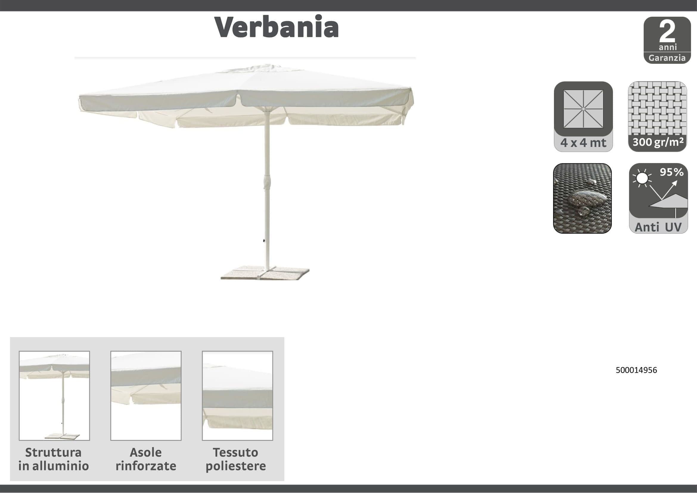 Bricocenter VERBANIA ECRU UMBRELLA 4X4MT With crank polyester canvas 300gr with windproof