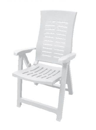 SILVER WHITE 5-POSITION SLAT-EFFECT ARMCHAIR
