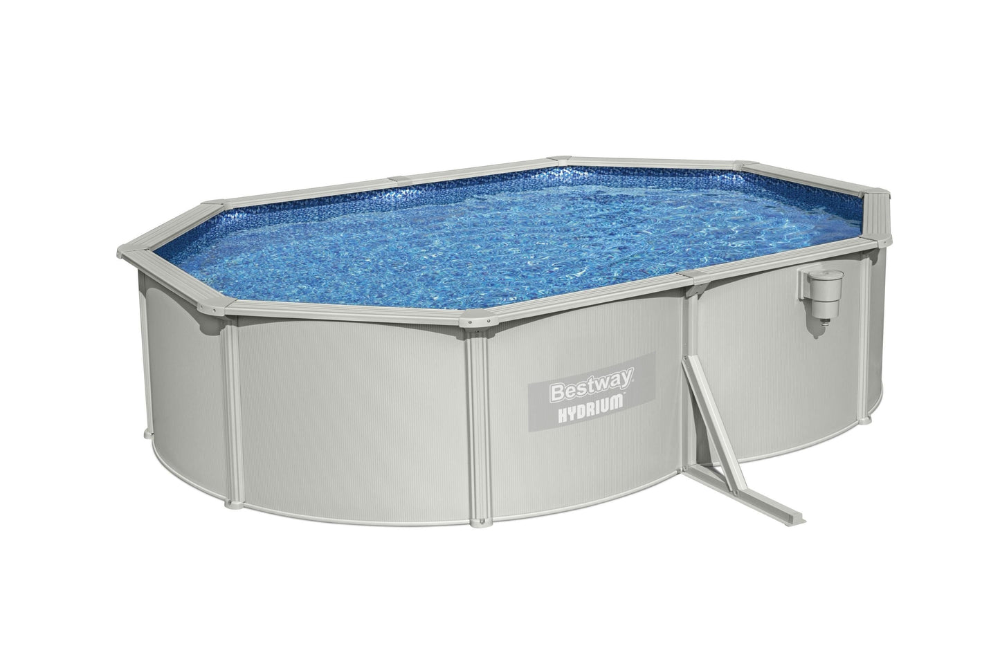 Bricocenter OVAL HYDRIUM POOL 5.00m X 3.60m X 1.20m With sand filter, cover and base mat