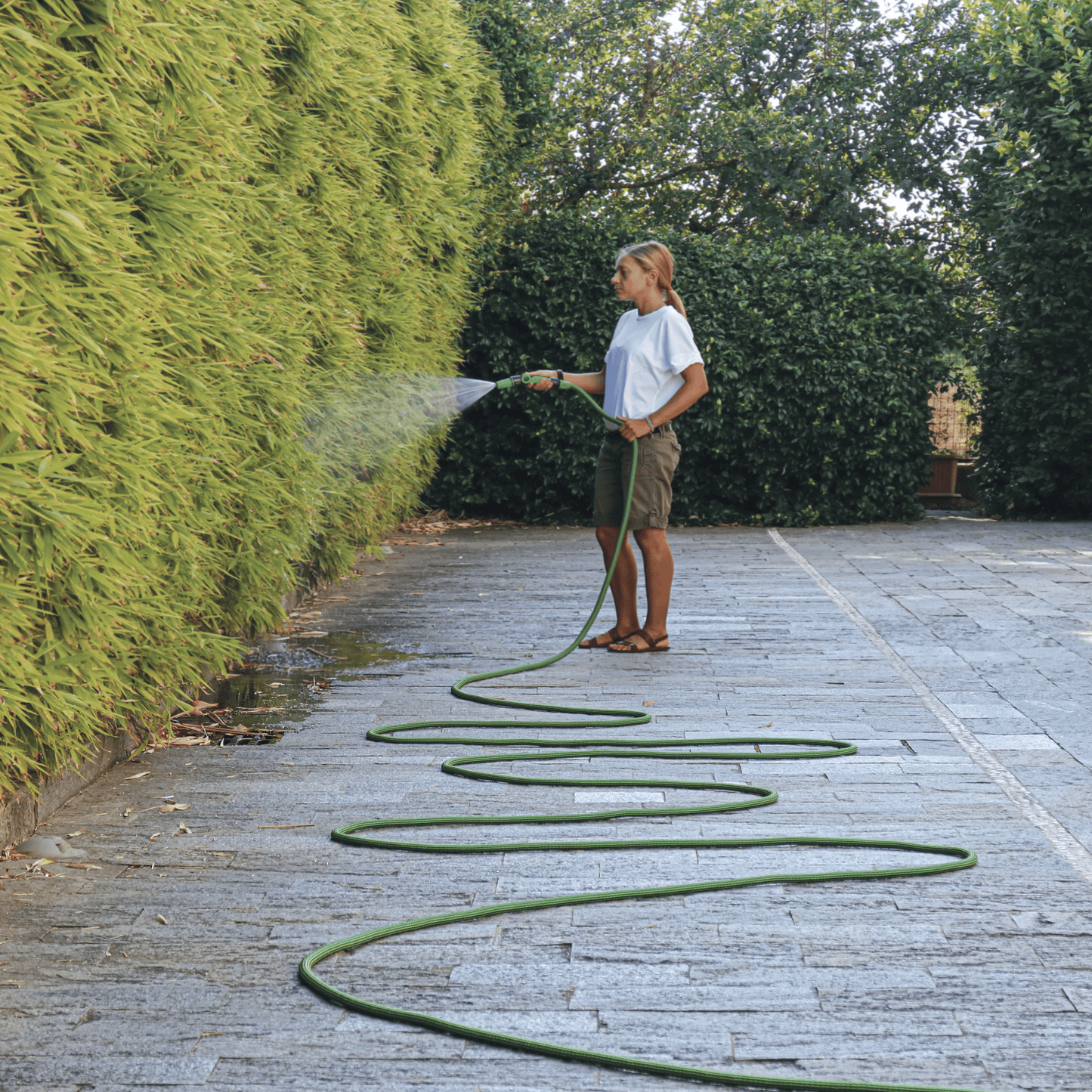 Bricocenter GEOLIA FABRIC EXTENSION HOSE 15M WITH 3JET COMPACT LANCE