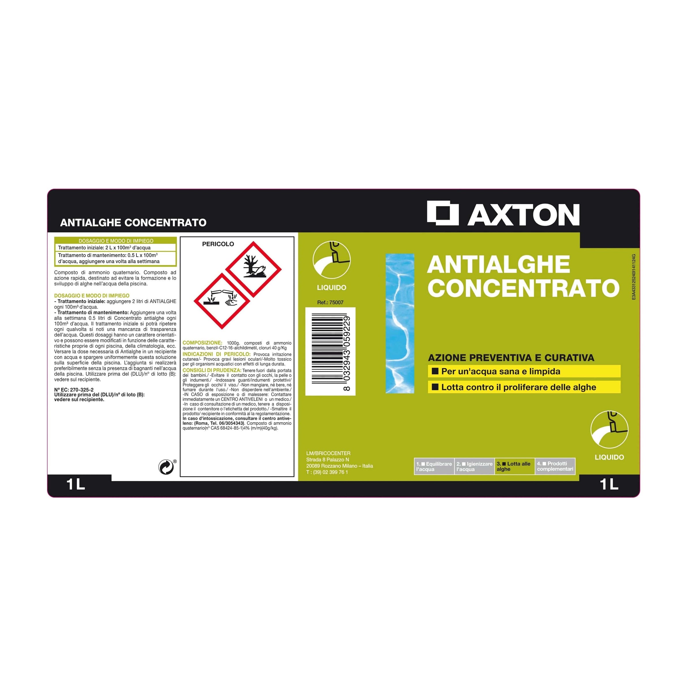 Bricocenter ANTIALGAE CONCENTRATE FOR SWIMMING POOLS 1 LT