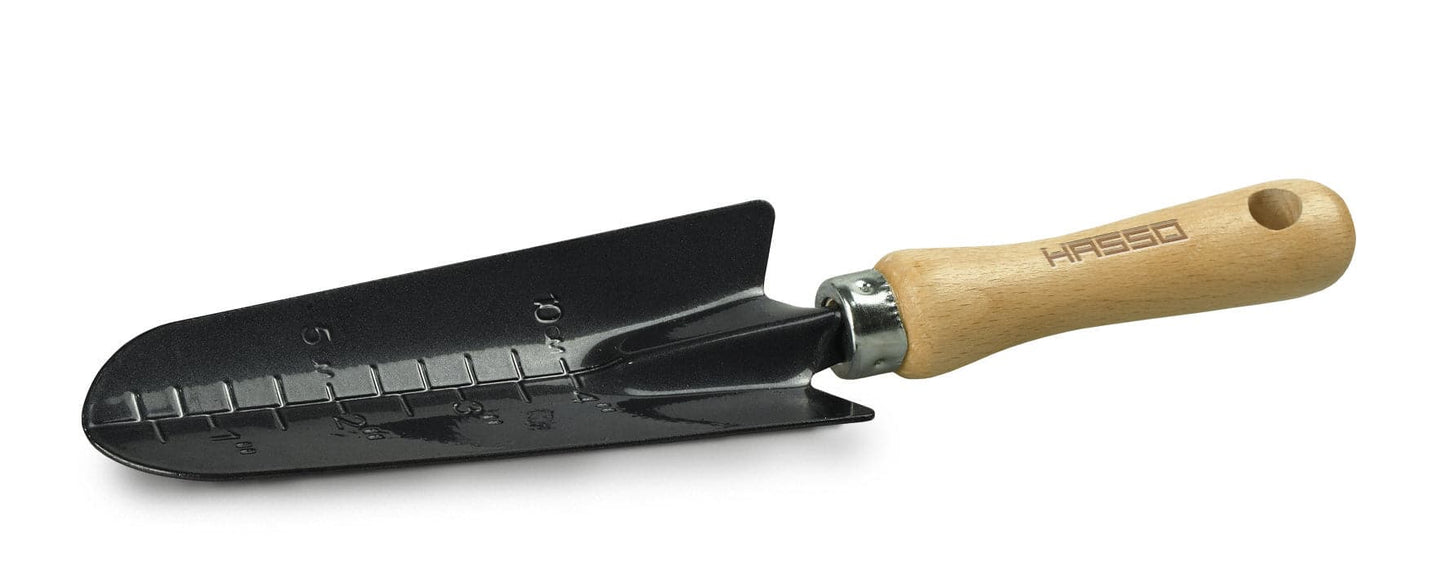 HASSO GRADUATED NARROW STEEL TROWEL WITH WOODEN HANDLE