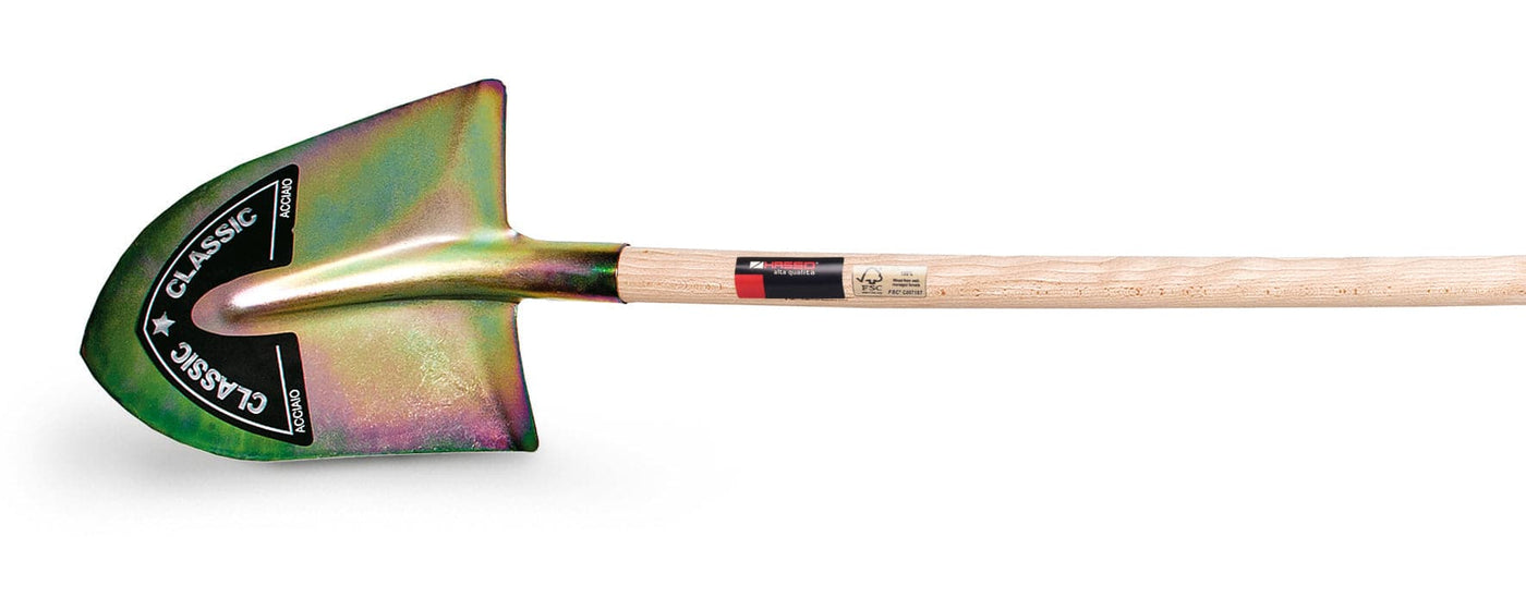 Bricocenter GALVANISED PRESSED HASSO SHOVEL WITH FSC BEECH HANDLE CM. 140