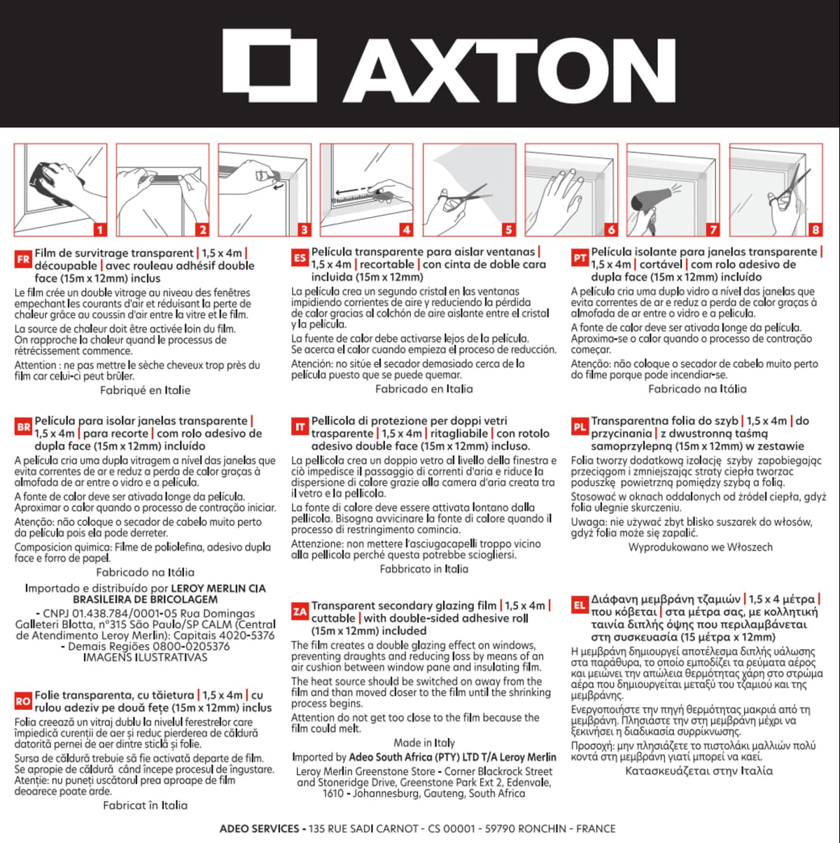 Bricocenter GLASS INSULATION FILM 4 X 1.5 M AXTON