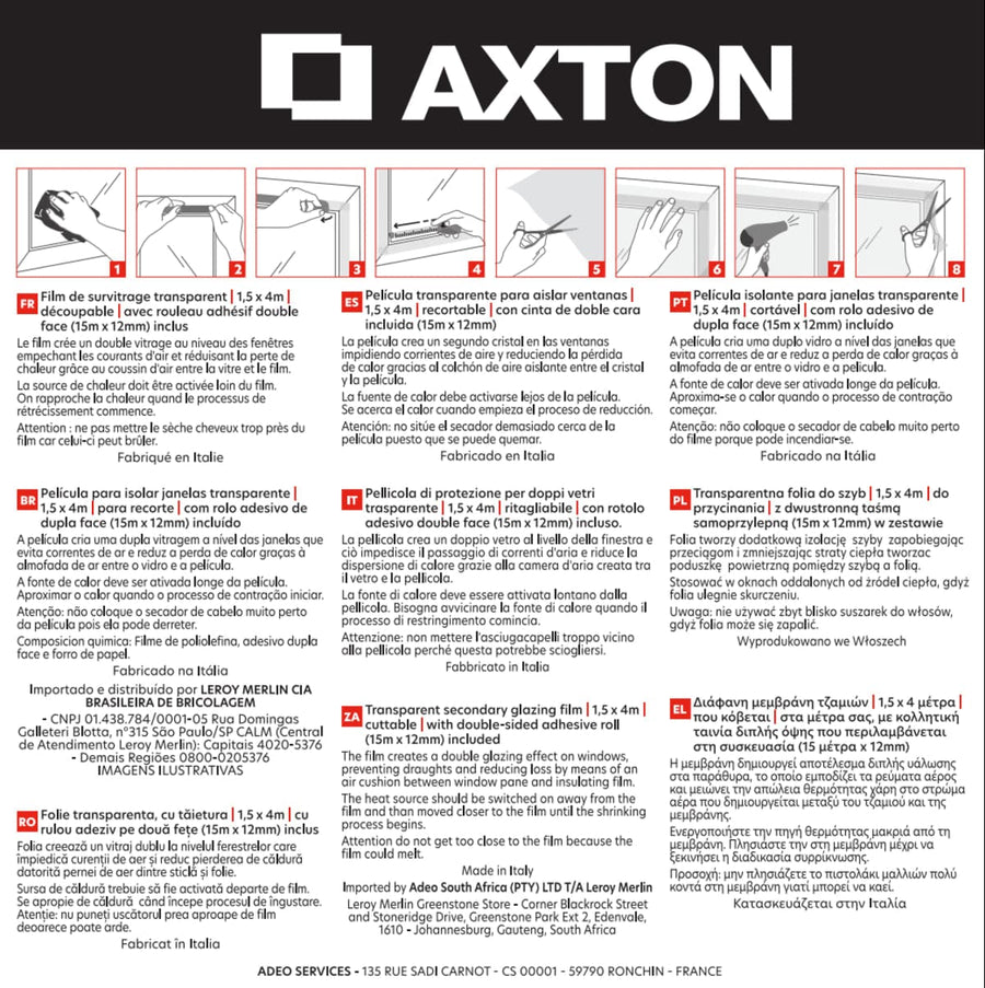 Bricocenter GLASS INSULATION FILM 4 X 1.5 M AXTON